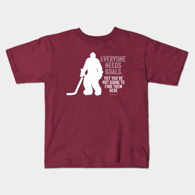 Everyone Needs Goals (Hockey) Kids T-Shirt by eBrushDesign